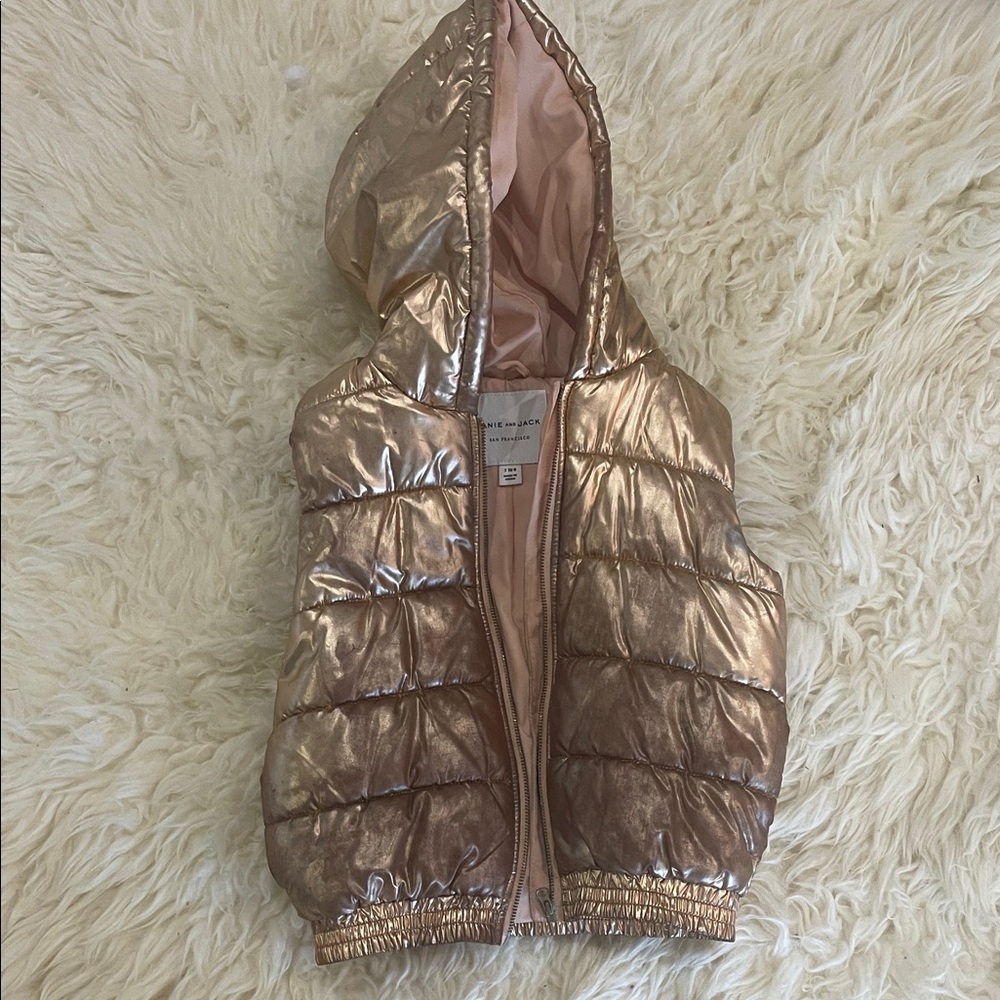 Janie and Jack Shimmering Gold Puffer Vest